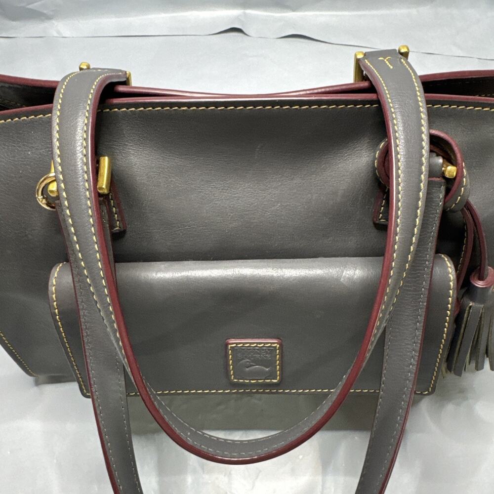 Dooney & Bourke Florentine Leather Shoulder Bag Gray Blue - Picture 11 of 16